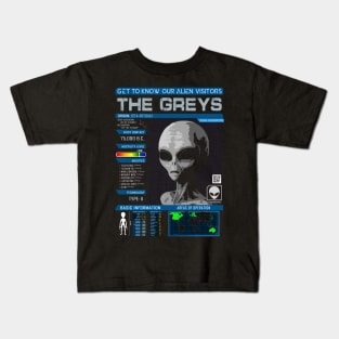 Our Alien Visitors: The Greys Kids T-Shirt